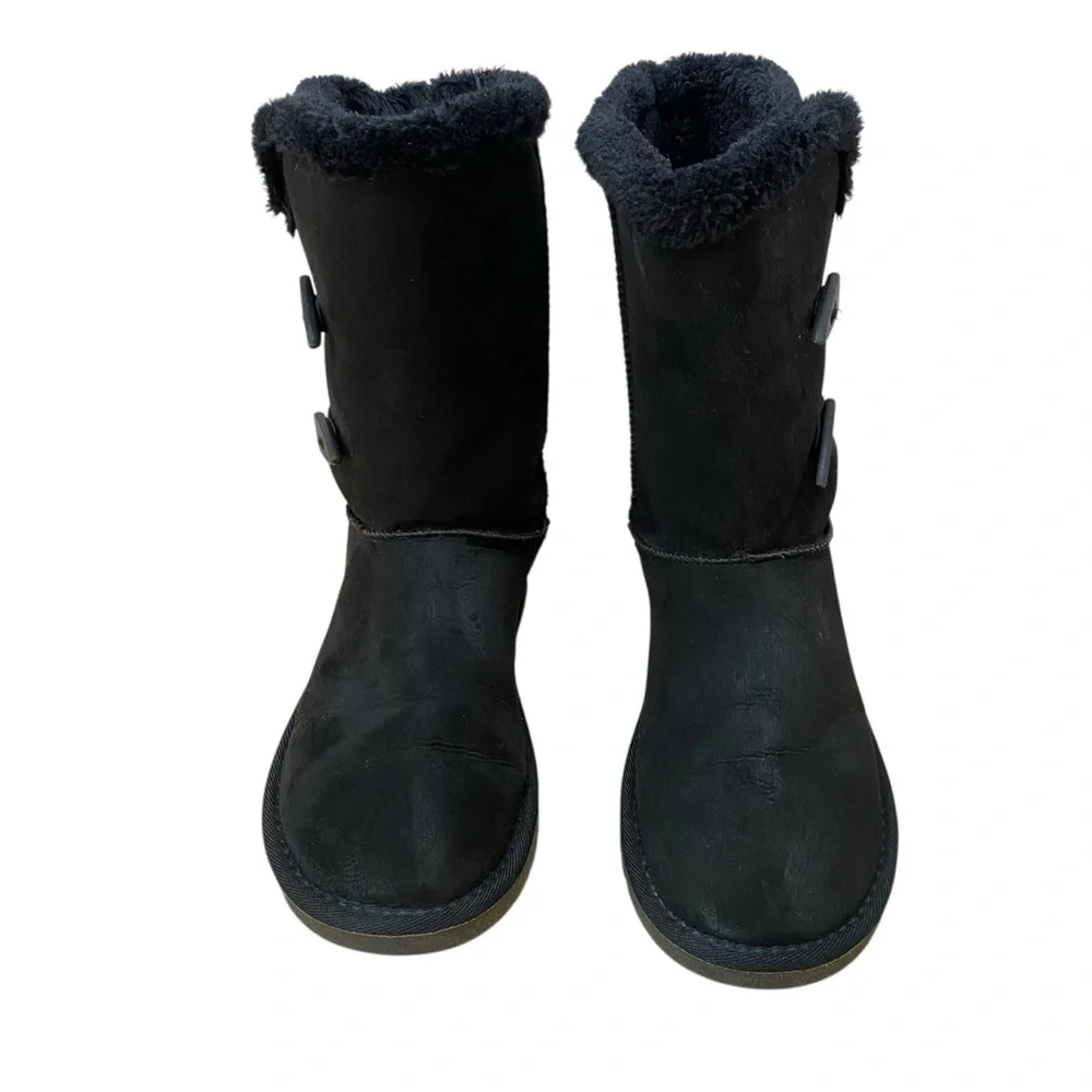 Hotcakes Casey women's size 8.5 Black Faux-Suede Mid-Calf Boots Toggle Accents